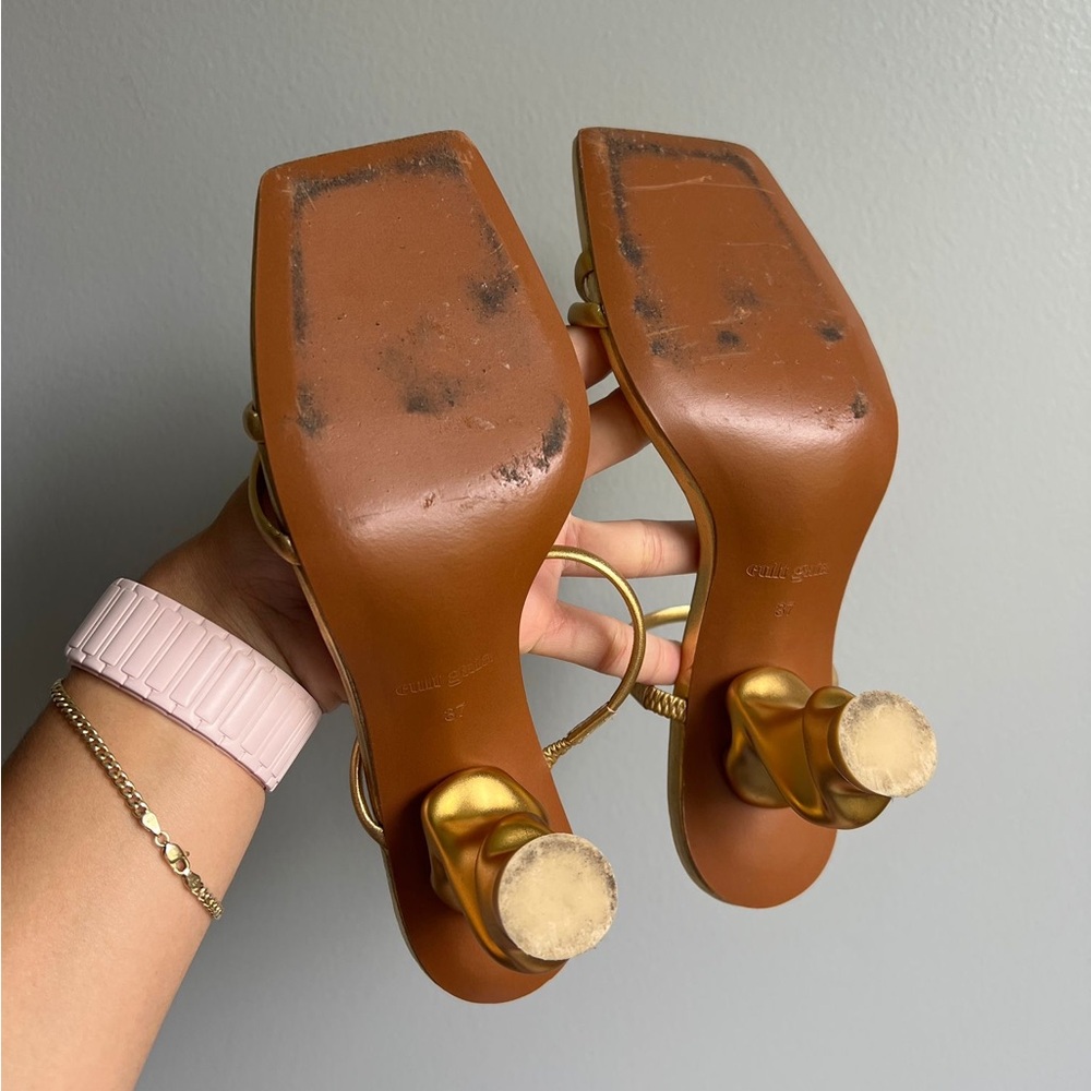 Cult Gaia Gold Sandals size 37M - Picture 3 of 9